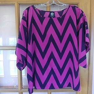 ⬇⬇Bobeau Chevron Blouse Top